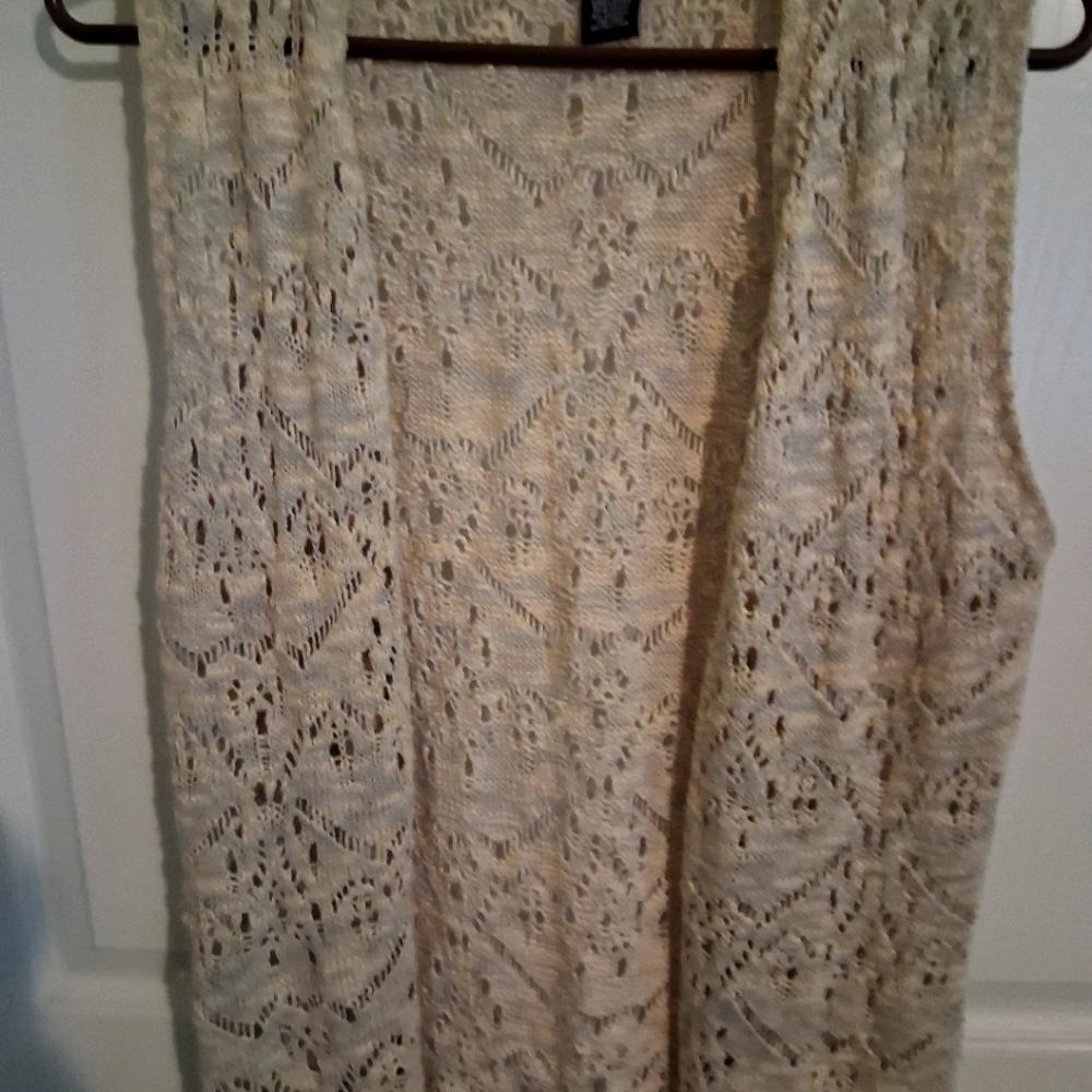 Say What? Tan Crochet Sleeveless Tank Top